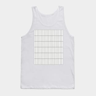 Rectangular Grid Pattern - White Tank Top